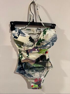 Lenny Niemeyer Twisted Bandeau Sailboat Multicolor Swimsuit Size Large